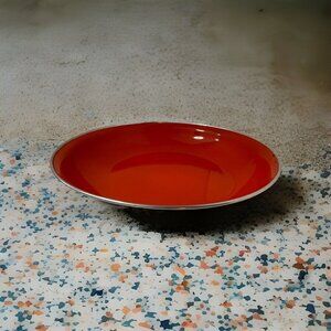 Vintage MCM Emo Celji Nesting Enamel Saute Pan Yugoslavia Porcelain Enamel Red N